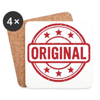 Conception originale du badge en caoutchouc Grunge - Dessous de verre (lot de 4) - blanc - Devant