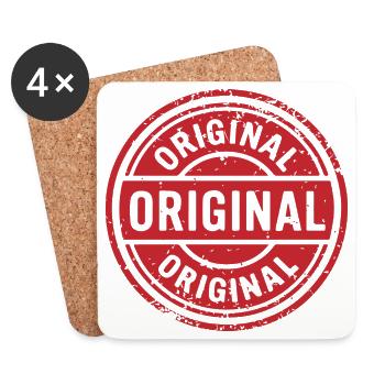 Conception originale du badge en caoutchouc Grunge - Dessous de verre (lot de 4) - blanc - Devant