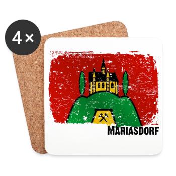 the market town of Mariasdorf in southern Burgenland - Coasters (set of 4) - white - Front