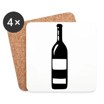 Wine Wine Bottle White Wine Red Wine Gift - Coasters (set of 4) - white - Front