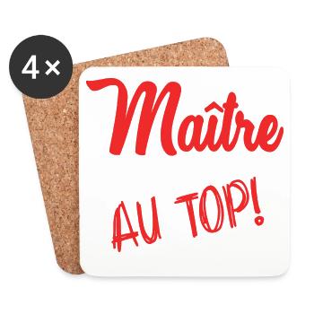 MASTER. MASTER. THANK YOU. THANK YOU MASTER - Coasters (set of 4) - white - Front