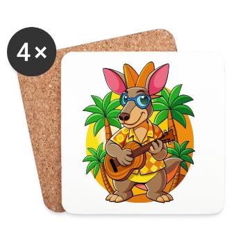 Lunettes de soleil de plage d’été de dessin animé Aardvark drôle - Dessous de verre (lot de 4) - blanc - Devant