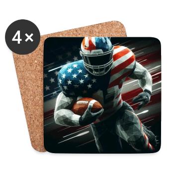 Patriotischer American Football - Untersetzer (4er-Set) - Weiß - Vorne