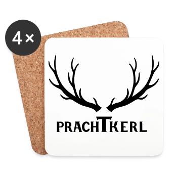 Prachtkerl Hirschgeweih Geschenk - Idee - Untersetzer (4er-Set) - Weiß - Vorne