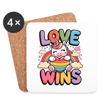 Love Wins - Coasters (set of 4) - white - Front