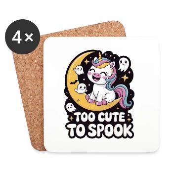 Trop mignon pour effrayer - Dessous de verre (lot de 4) - blanc - Devant