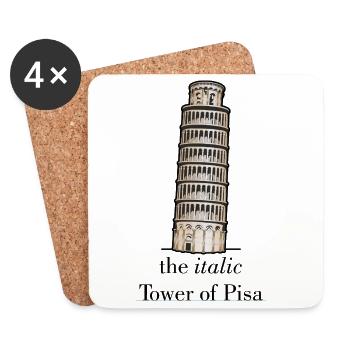 the italic Tower - Untersetzer (4er-Set) - Weiß - Vorne
