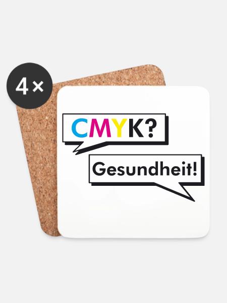 CMYK Grafiker Nerd Spruch Geschenk Shirt - Untersetzer (4er-Set) - Weiß