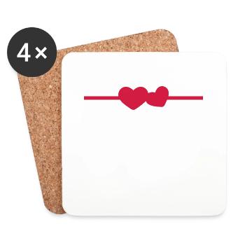 Line heart ornament icon - Coasters (set of 4) - white - Front
