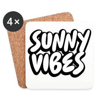SUNNY VIBES - Untersetzer (4er-Set) - Weiß - Vorne