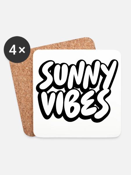 SUNNY VIBES - Untersetzer (4er-Set) - Weiß
