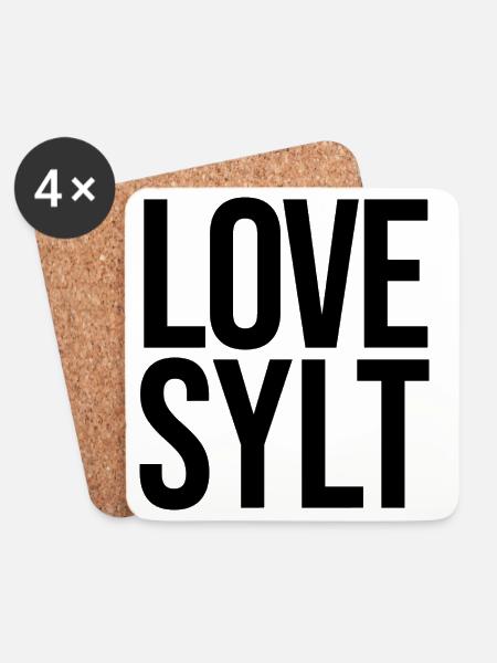 LOVE SYLT - Untersetzer (4er-Set) - Weiß