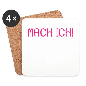 Mach ich Aber nicht jetzt Spruch Geschenk - Untersetzer (4er-Set) - Weiß - Vorne