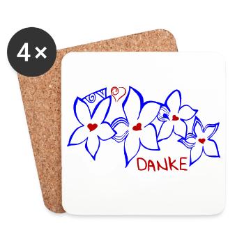 Danke - Untersetzer (4er-Set) - Weiß - Vorne