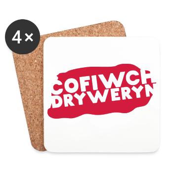 Cofiwch Dryweryn - Untersetzer (4er-Set) - Weiß - Vorne