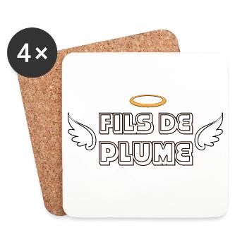 Fils de Plume  - Dessous de verre (lot de 4) - blanc - Devant