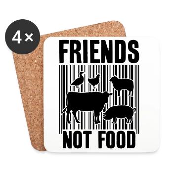 AMIS NON ALIMENTAIRES VEGAN VEGANS - Dessous de verre (lot de 4) - blanc - Devant