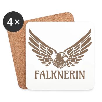 Falknerin Adler Falke Falknerei Geschenk - Untersetzer (4er-Set) - Weiß - Vorne