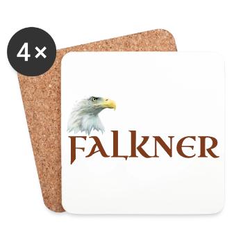 Falkner, Adlerkopf, Weißkopfseeadler für Falknerei - Untersetzer (4er-Set) - Weiß - Vorne