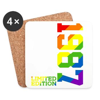 FIERTÉ QUEER IREN-CIEL 39E ANNIVERSAIRE DE L’ENVERGURE LGBTQ 1987 - Dessous de verre (lot de 4) - blanc - Devant