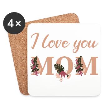 I love you Mom - Coasters (set of 4) - white - Front