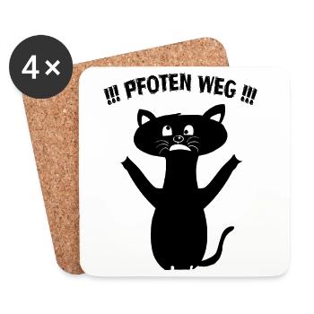 Pfoten weg - Untersetzer (4er-Set) - Weiß - Vorne