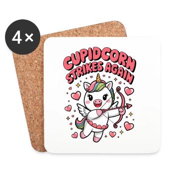Cupidcorn Strikes Again - Coasters (set of 4) - white - Front