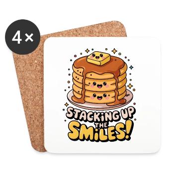 Staking Up The Smiles ! - Dessous de verre (lot de 4) - blanc - Devant