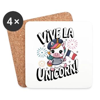 Vive La Unicorn! - Untersetzer (4er-Set) - Weiß - Vorne