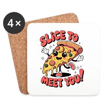 Slice To Meet You! - Coasters (set of 4) - white - Front