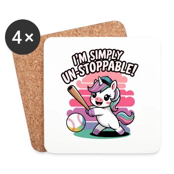 I'm Simply Un-stoppable! - Coasters (set of 4) - white - Front