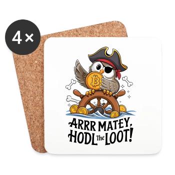 Hodl Le Butin ! - Dessous de verre (lot de 4) - blanc - Devant