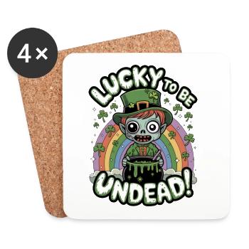 Lucky To Be Undead! - Coasters (set of 4) - white - Front