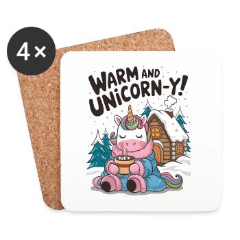 Warm And Unicorn-y! - Coasters (set of 4) - white - Front