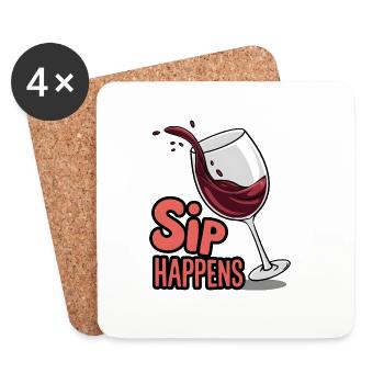 Sip Happens - Coasters (set of 4) - white - Front