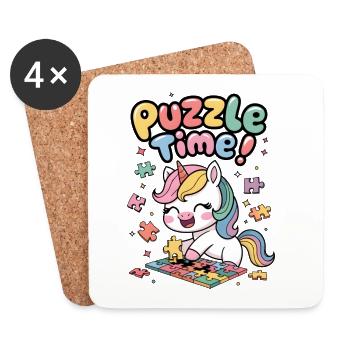 Puzzle Time! - Coasters (set of 4) - white - Front
