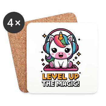 Passez au niveau supérieur de la magie ! - Dessous de verre (lot de 4) - blanc - Devant