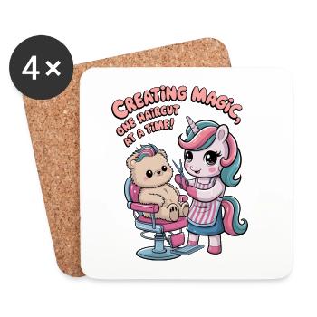 Creating Magic, One Haircut At A Time! - Coasters (set of 4) - white - Front