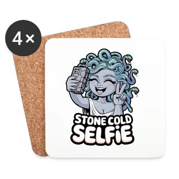 Stone Cold Selfie - Coasters (set of 4) - white - Front