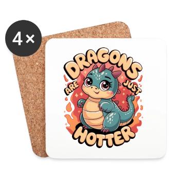 Les dragons sont juste plus chauds - Dessous de verre (lot de 4) - blanc - Devant