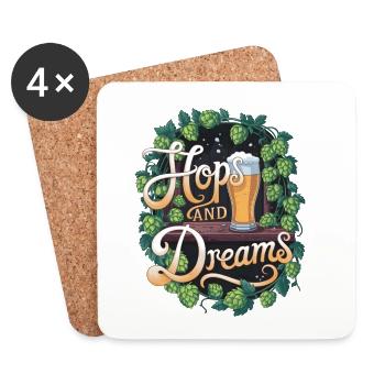 Hops And Dreams - Coasters (set of 4) - white - Front
