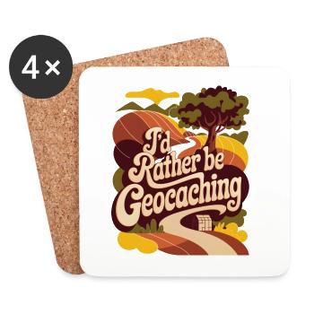 I'd Rather Be Geocaching - Coasters (set of 4) - white - Front