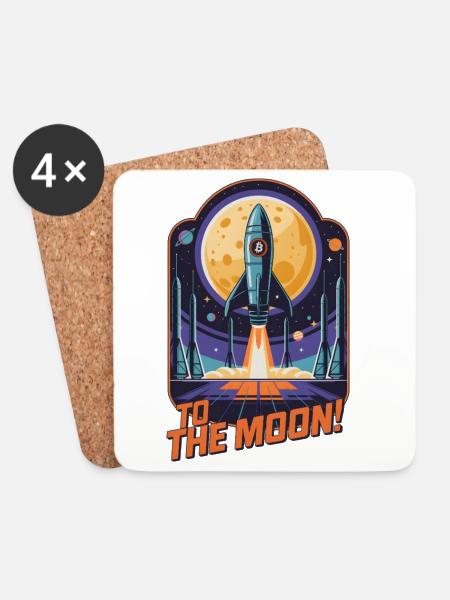 To The Moon - Coasters (set of 4) - white