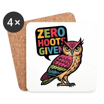 Zero Hoots Given - Coasters (set of 4) - white - Front