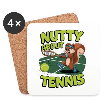Nutty About Tennis - Coasters (set of 4) - white - Front