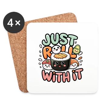 Just Roll With It - Coasters (set of 4) - white - Front