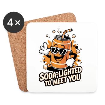Allumé au soda pour vous rencontrer - Dessous de verre (lot de 4) - blanc - Devant
