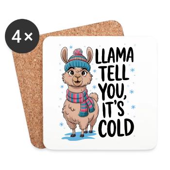 Llama Tell You It's Cold - Coasters (set of 4) - white - Front