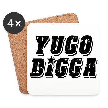 yugo digga - united style of Balkan - Coasters (set of 4) - white - Front