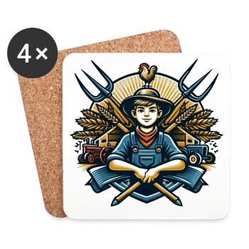 Boy from the village logo - Coasters (set of 4) - white - Front